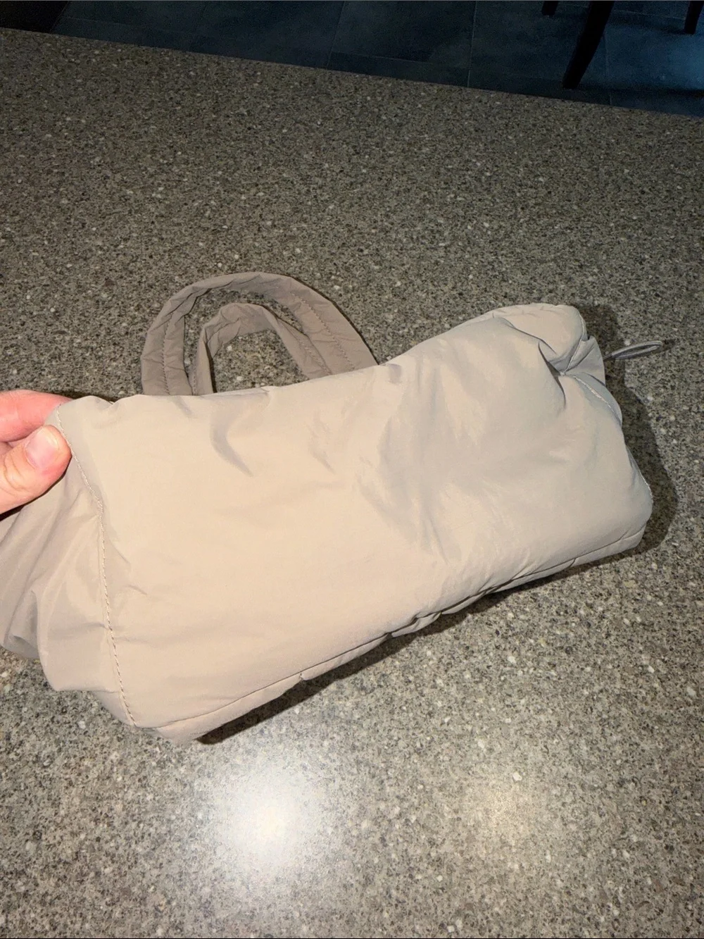 Bagsmart Everyday Quilted Tote in Light Beige